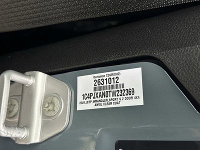 2026 Jeep Wrangler WRANGLER 2-DOOR SPORT S