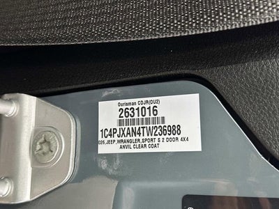 2026 Jeep Wrangler WRANGLER 2-DOOR SPORT S