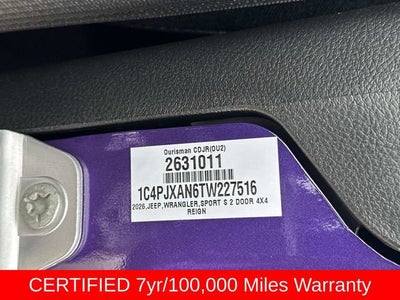 2026 Jeep Wrangler WRANGLER 2-DOOR SPORT S