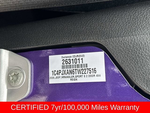 2026 Jeep Wrangler WRANGLER 2-DOOR SPORT S