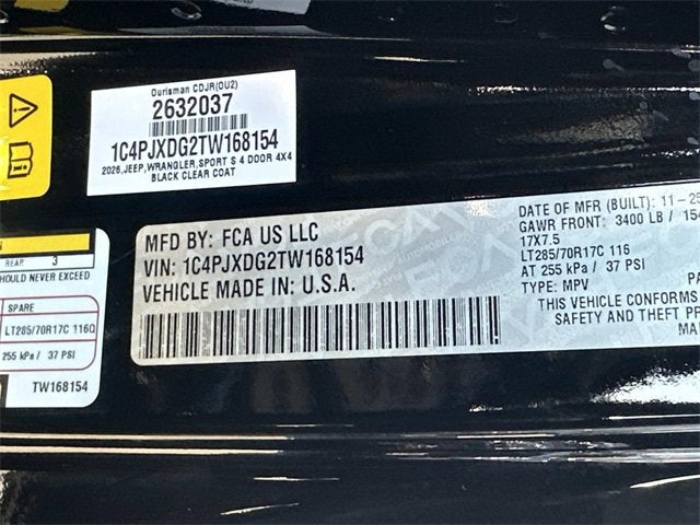 2026 Jeep Wrangler WRANGLER 4-DOOR WILLYS