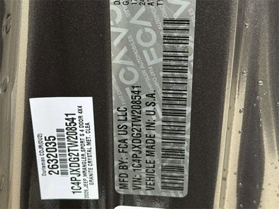 2026 Jeep Wrangler WRANGLER 4-DOOR SPORT S