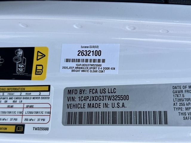 2026 Jeep Wrangler WRANGLER 4-DOOR WILLYS