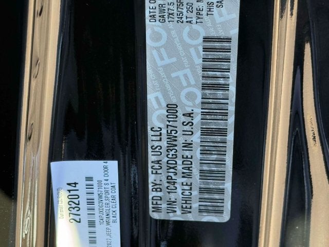 2027 Jeep Wrangler WRANGLER 4-DOOR SPORT S