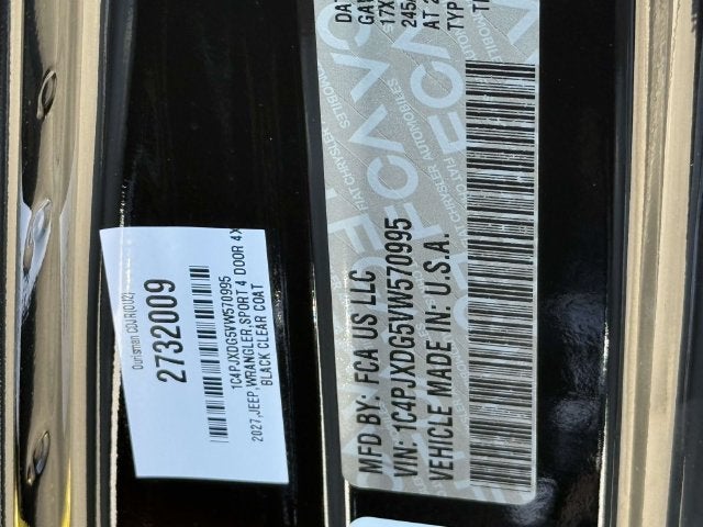 2027 Jeep Wrangler WRANGLER 4-DOOR SPORT S