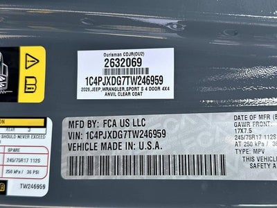 2026 Jeep Wrangler WRANGLER 4-DOOR SPORT S