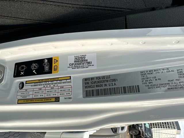 2026 Jeep Wrangler WRANGLER 4-DOOR SPORT S