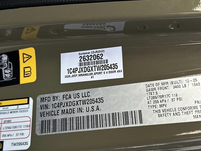 2026 Jeep Wrangler WRANGLER 4-DOOR WILLYS