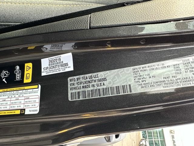 2026 Jeep Wrangler WRANGLER 4-DOOR SPORT S