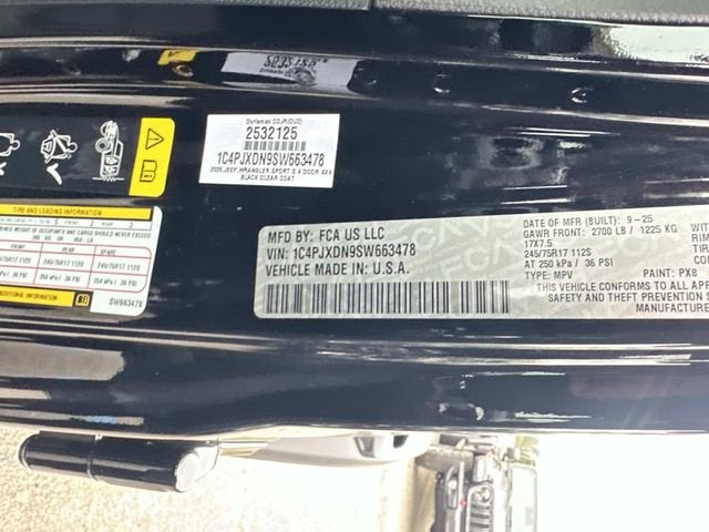 2025 Jeep Wrangler WRANGLER 4-DOOR SPORT S