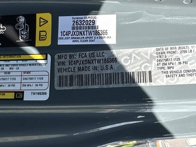 2026 Jeep Wrangler WRANGLER 4-DOOR SPORT