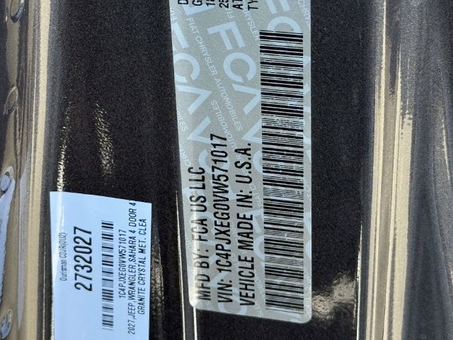 2027 Jeep Wrangler WRANGLER 4-DOOR SAHARA
