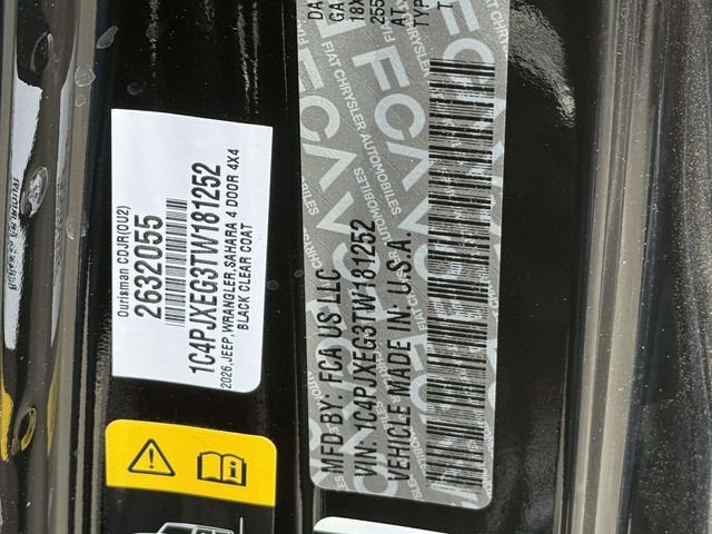 2026 Jeep Wrangler WRANGLER 4-DOOR SAHARA