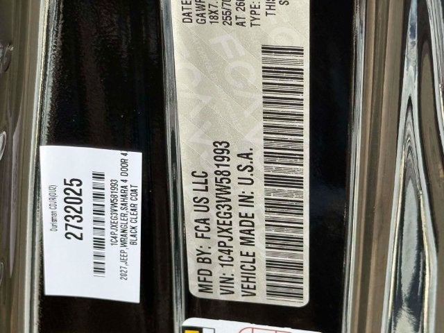 2027 Jeep Wrangler WRANGLER 4-DOOR SAHARA