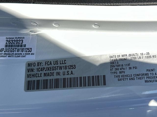 2026 Jeep Wrangler WRANGLER 4-DOOR SAHARA