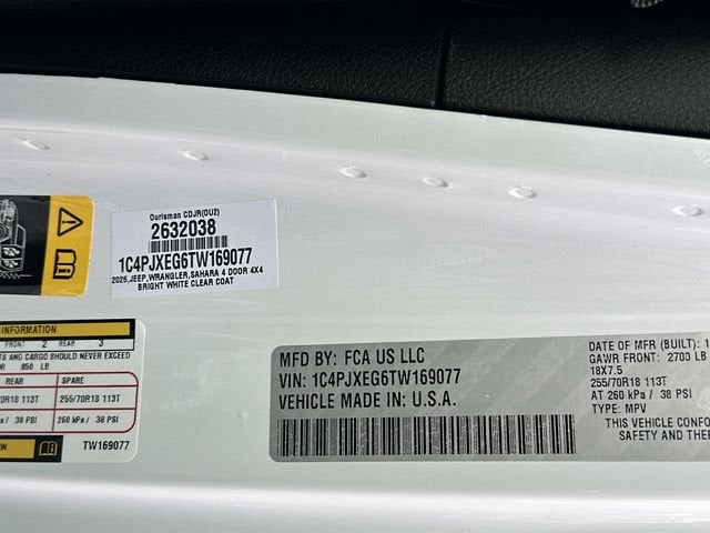 2026 Jeep Wrangler WRANGLER 4-DOOR SAHARA