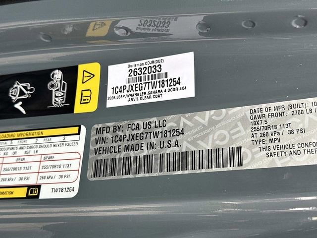 2026 Jeep Wrangler WRANGLER 4-DOOR SAHARA