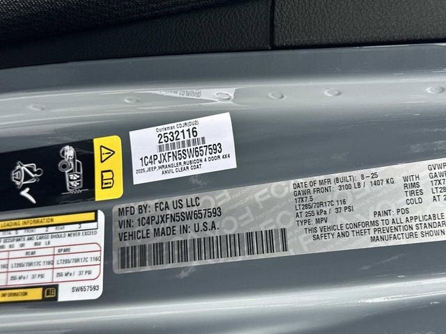 2025 Jeep Wrangler WRANGLER 4-DOOR RUBICON