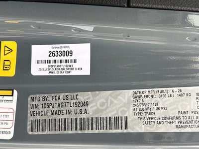 2026 Jeep Gladiator GLADIATOR SPORT S 4X4
