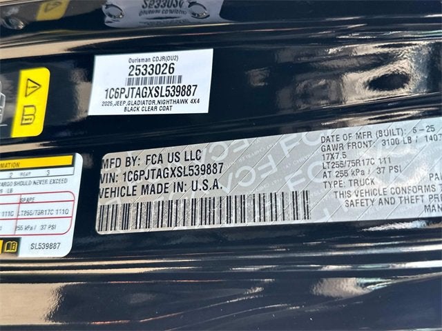 2025 Jeep Gladiator GLADIATOR WILLYS 4X4