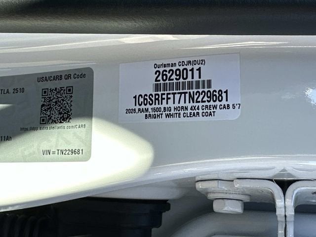 2026 RAM 1500 RAM 1500 BIG HORN CREW CAB 4X4 5'7' BOX