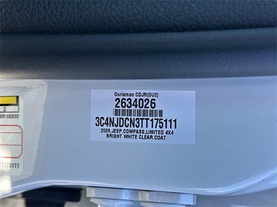 2026 Jeep Compass COMPASS LIMITED 4X4
