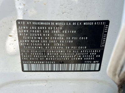 2022 Volkswagen Tiguan 2.0T SE