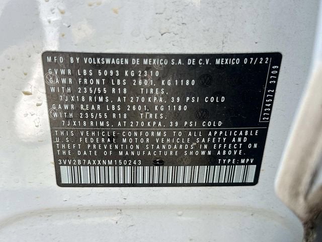 2022 Volkswagen Tiguan 2.0T SE