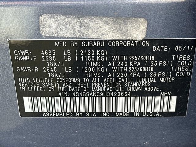 2017 Subaru Outback 2.5i Limited