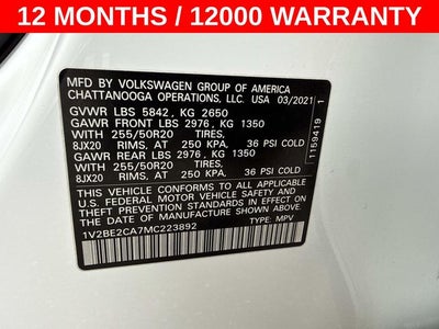 2021 Volkswagen Atlas Cross Sport 3.6L V6 SEL