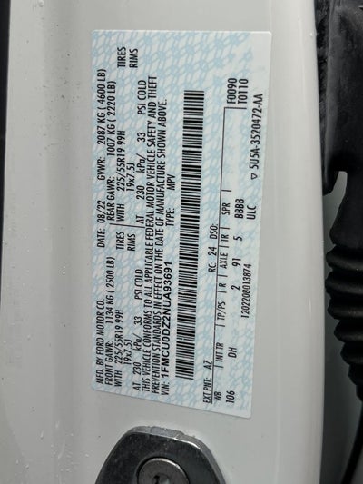 2022 Ford Escape Hybrid Titanium Elite Package