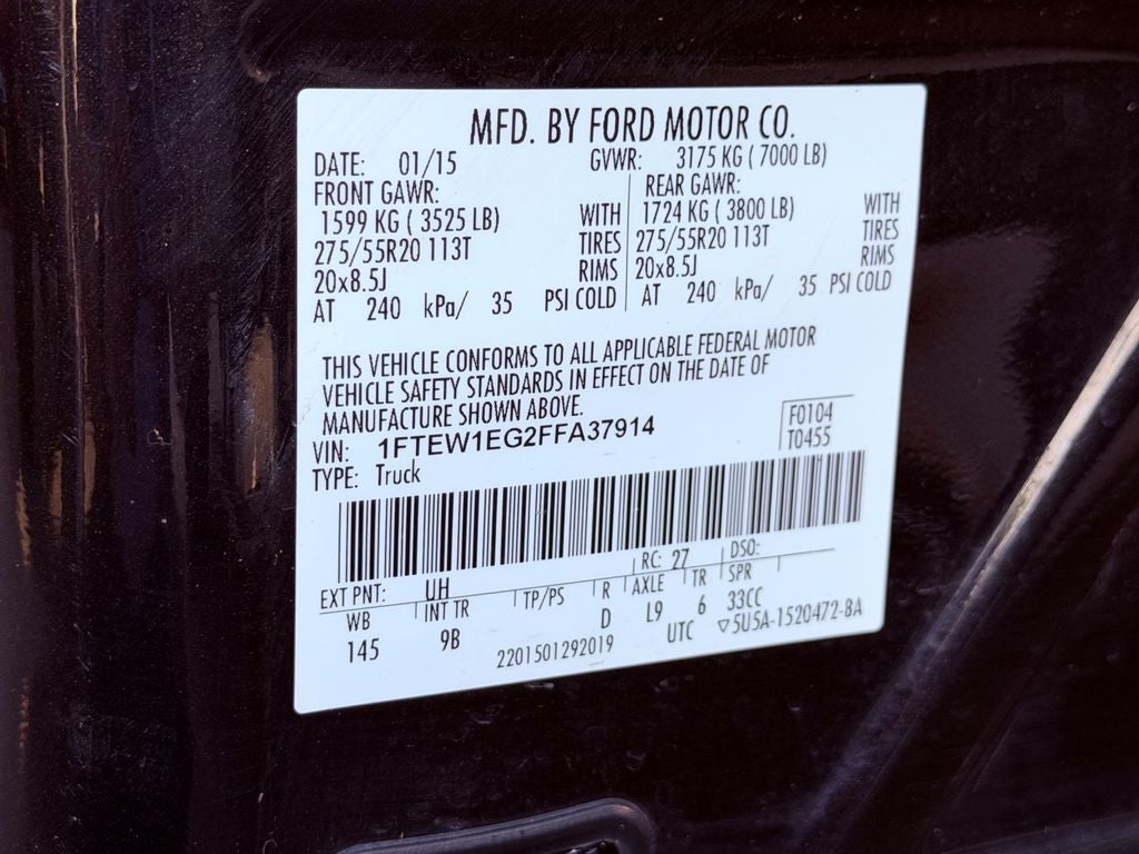 2015 Ford F-150 Platinum