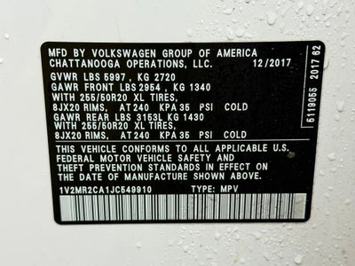 2018 Volkswagen Atlas SEL 4Motion