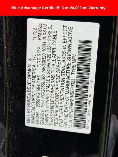 2022 Honda Pilot Special Edition