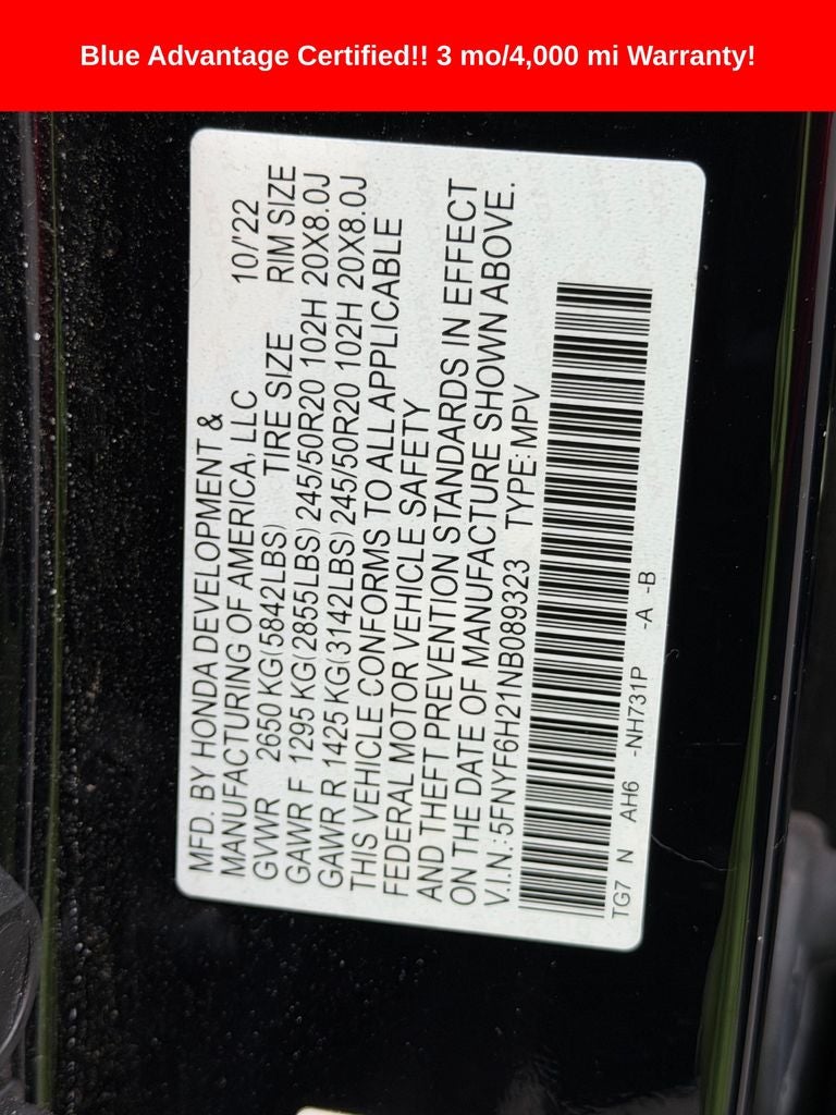 2022 Honda Pilot Special Edition