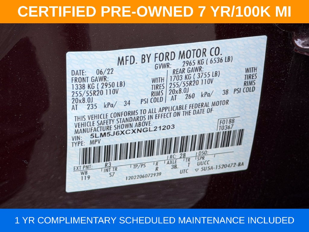 2022 Lincoln Aviator Standard Premium