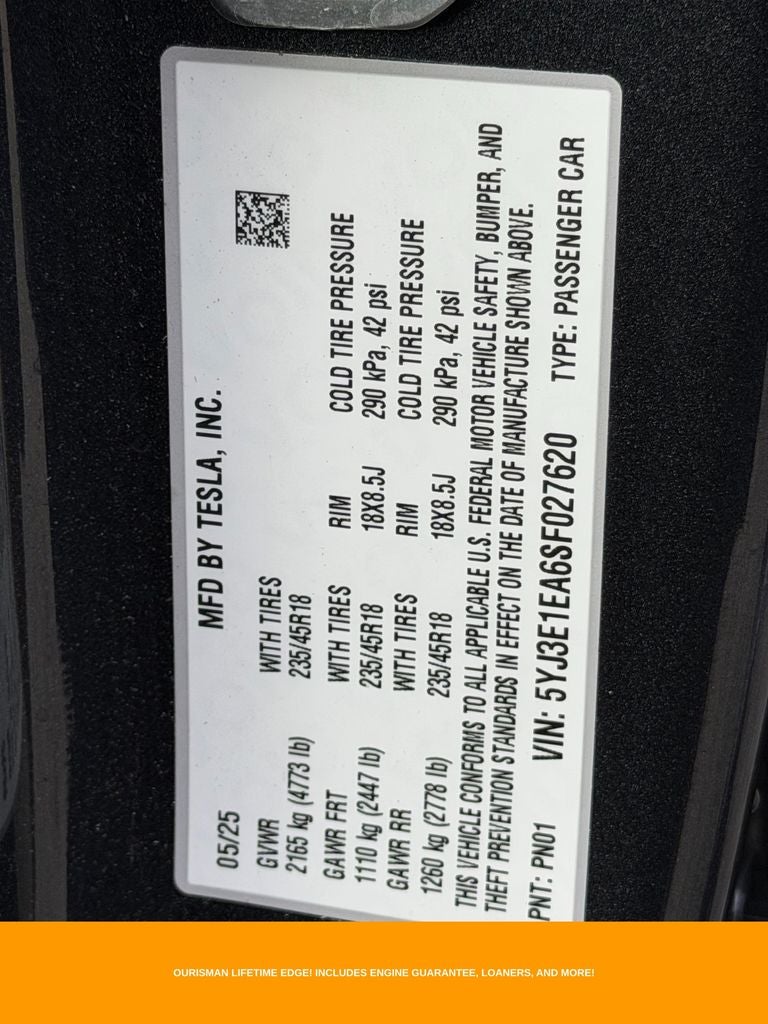 2025 Tesla Model 3 Long Range