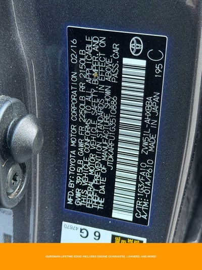 2016 Toyota Prius Two Eco
