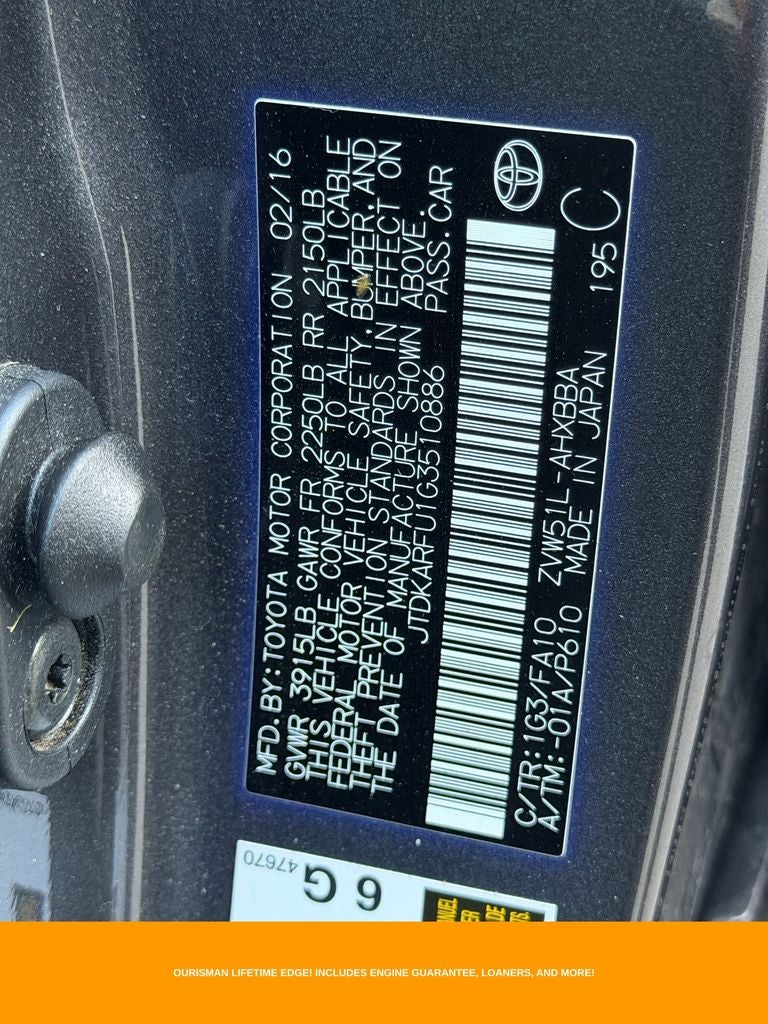 2016 Toyota Prius Two Eco