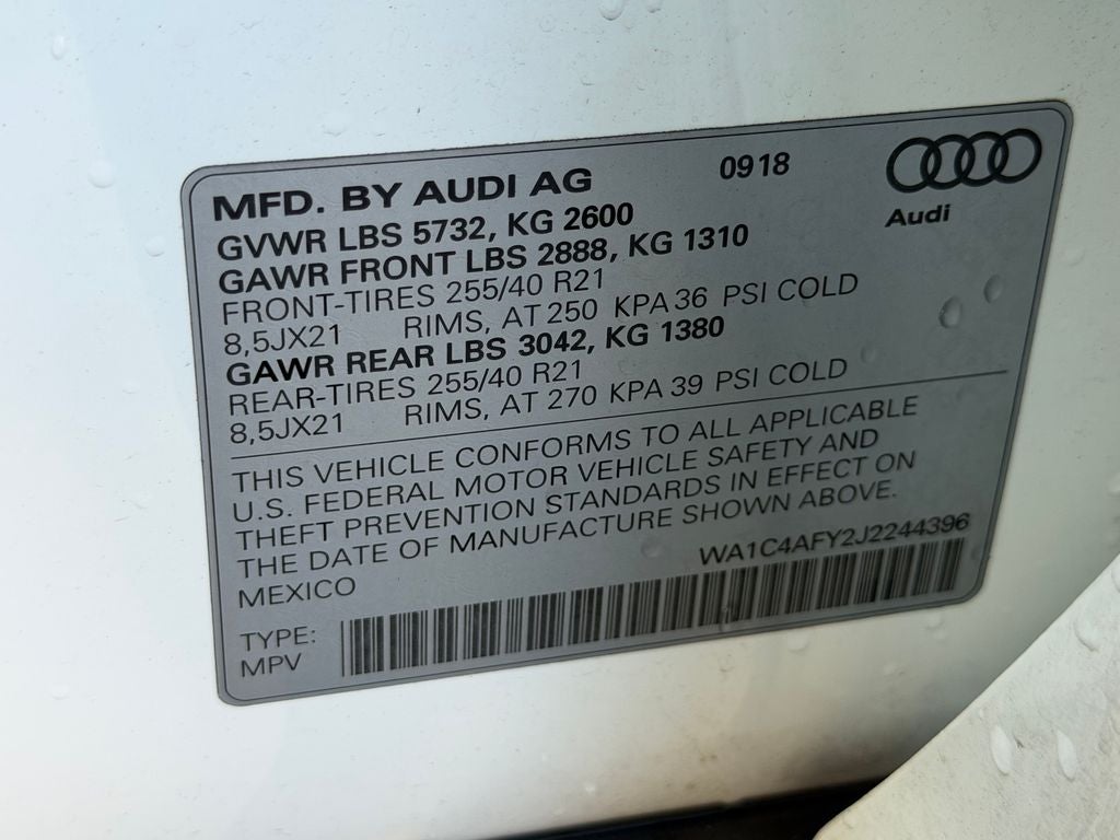2018 Audi SQ5 3.0T Prestige quattro