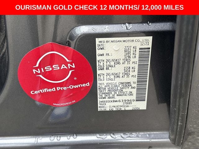 2022 Nissan Frontier SV