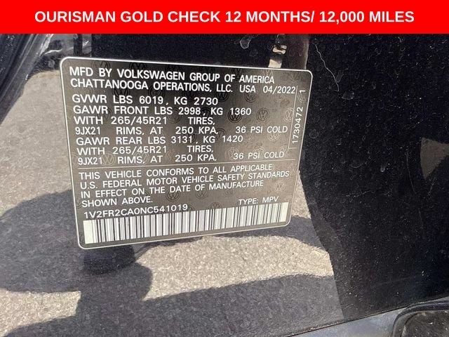 2022 Volkswagen Atlas 3.6L V6 SEL Premium R-Line