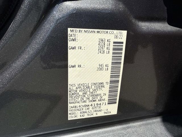 2022 Nissan Altima 2.5 SR